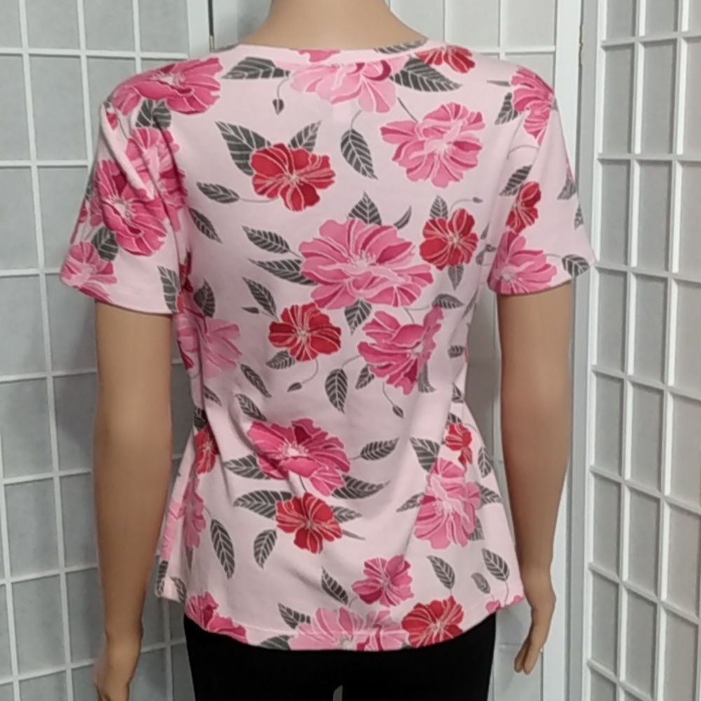 Karen Scott Floral Top – Pink – Women Size S - Picture 4 of 8